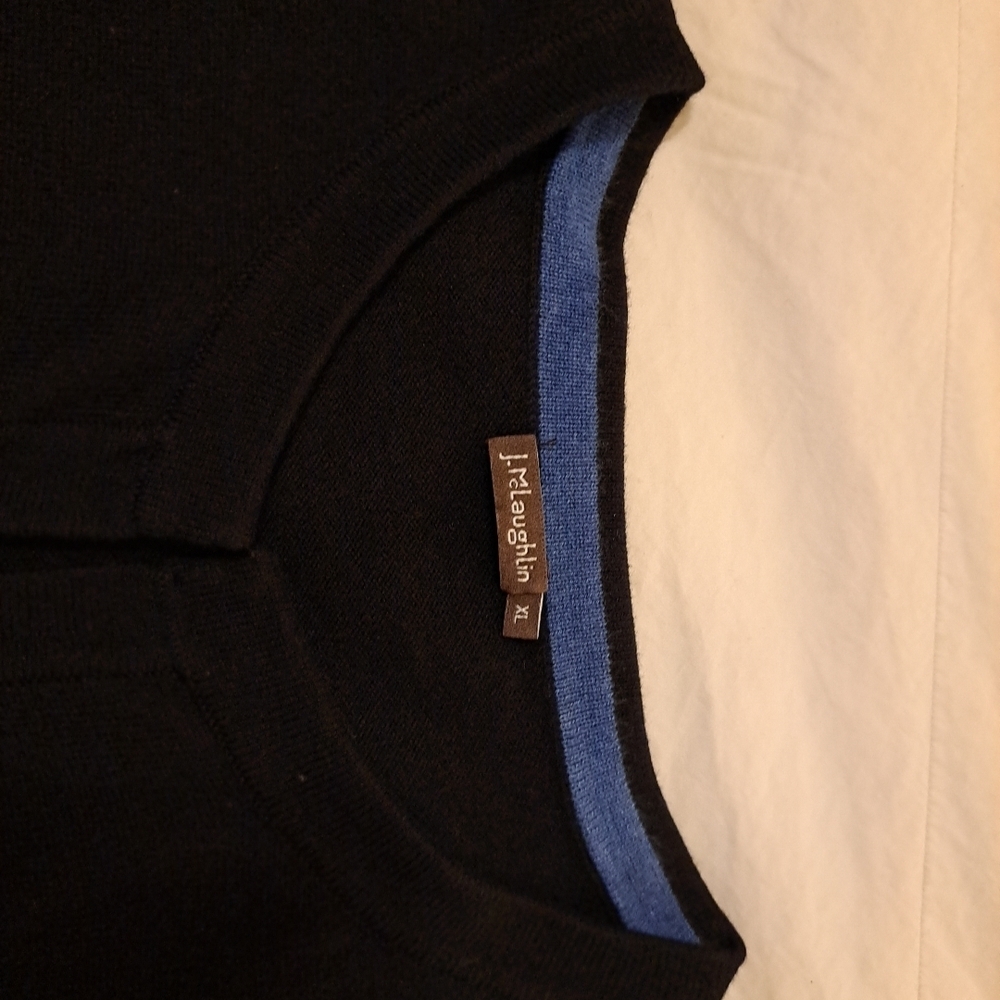 J. McLaughlin  Open Front Cropped Cardigan Blue With Gold Buttons Sz XL EUC - Picture 3 of 6